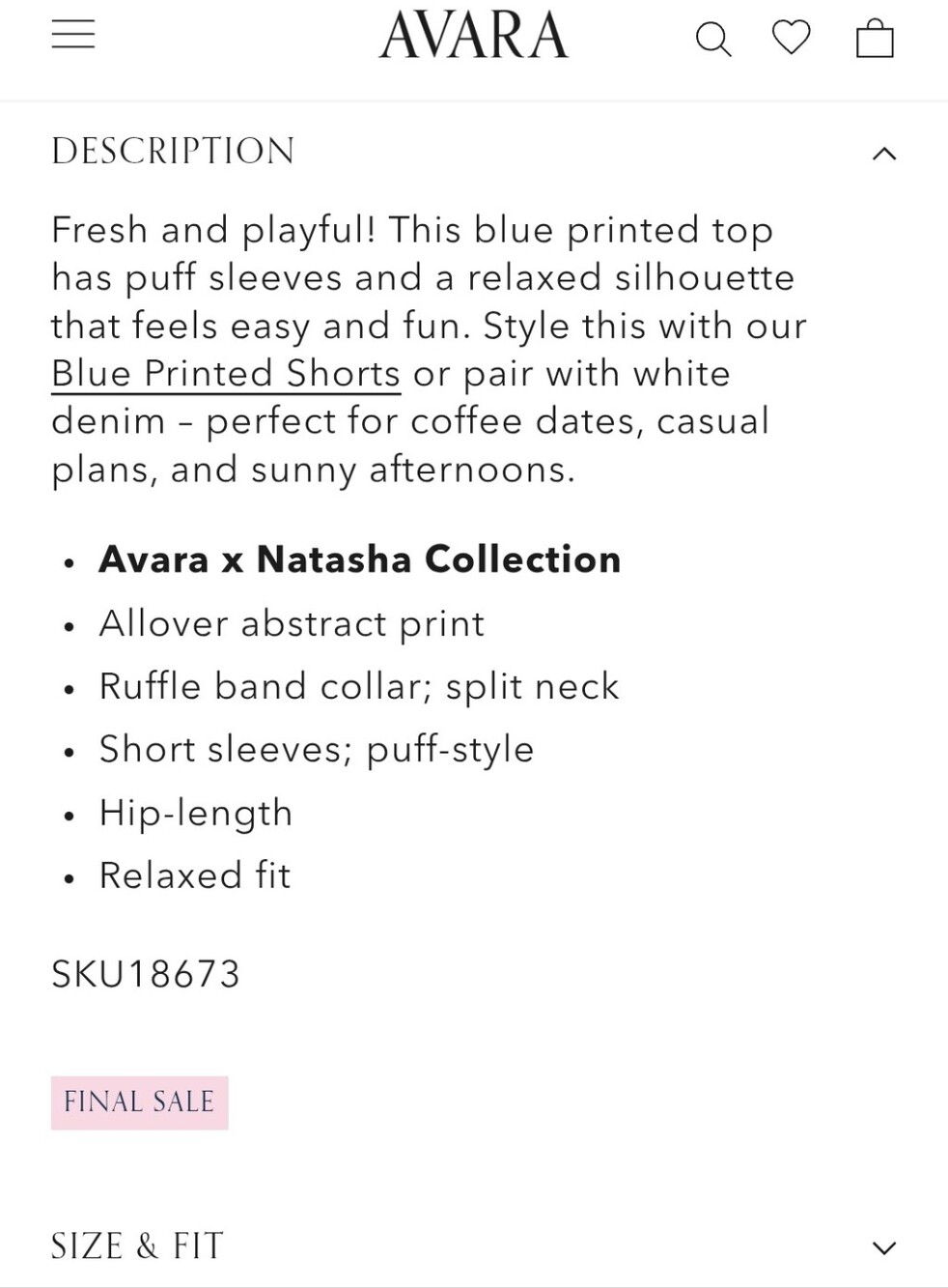 Avara Blue Botanical Print Ruffle-Neck Puff Sleeve Blouse - Picture 5 of 6